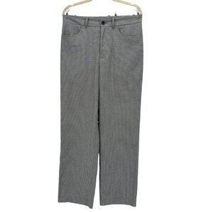 Goetze Mens 32 Pants Houndstooth Black Gray White Straight Leg Dress Pants